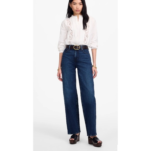 Madewell The Perfect Vintage Wide Leg Jeans Womens Size 27 Dark Wash Denim - Picture 1 of 9